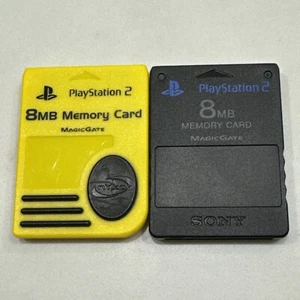 (2)Official OEM Sony PlayStation 2 PS2 8MB Memory Card SCPH-10020 Bundle Lot - Picture 1 of 4