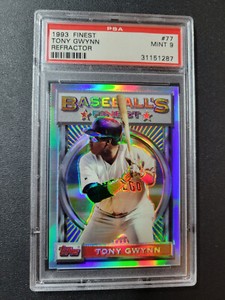 🌟 1993 Topps Finest Refractor #77 Tony Gwynn San Diego Padres HOF PSA 9 MINT