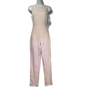 French Connection Barely Pink LULA Stretchy Knit Sleeveless Jumpsuit Size 4 - Picture 1 of 3