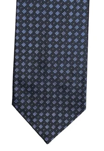 Corbata Teresa Barra Napoli Vintage Seda Italia Azul y Negro Cuadros Diamante - Imagen 1 de 10