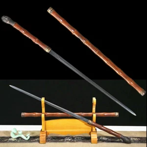 Wunderschönes handgefertigtes Bambusstick Jian Schwert Damaststahl Klinge Messer Glücksgeschenk - Bild 1 von 10