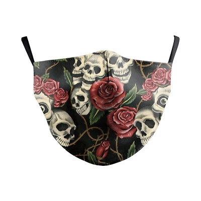 Adult Unisex Facemasks Halloween Gift Skulls Roses Death Temptation Mouth Masks - Image 1 of 4