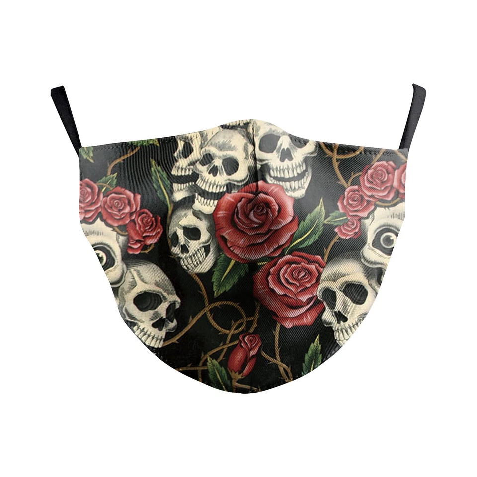 Adult Unisex Facemasks Halloween Gift Skulls Roses Death Temptation Mouth Masks - Image 1 of 4