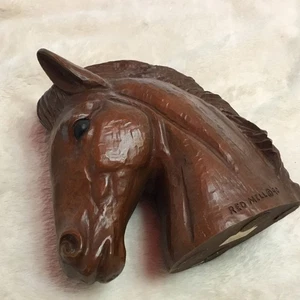 Vintage 1990 Faux Carved Wood 6" Horse Head by Red Mill - Picture 1 of 9