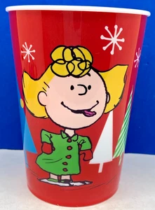 Peanuts NEW Sally "Be Jolly 9oz Red Plastic Cup - Picture 1 of 5