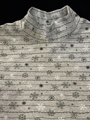 Blusa gola alta CLASSIC ELEMENTS cinza manga longa falsa gola alta tamanho P 6-8 nova sem etiquetas! - Imagem 1 de 3