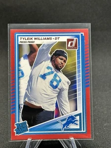 2025 Panini Donruss Tyleik Williams Rated Rookie Press Proof Red #360 Lions RC - Picture 1 of 2