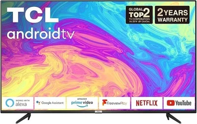 TCL 43P617K 43 Inch 4K UHD Smart Android TV with Freeview Play, HDR10 - Image 1 of 4