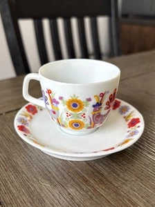 Set tazza e piattino porcellana vintage Madrid Guillen Spagna porcellana MCM - Foto 1 di 14