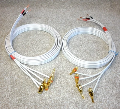 Audiophile QED Original MK2 Bi-wiring Speakers Cables 2x 8.5Ft - Made in England - Image 1 of 4