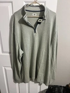 Joseph Abboud Modern Fit French Rib 1/4 Zip Sweater Size 2XLT Olive Color New - Bild 1 von 10