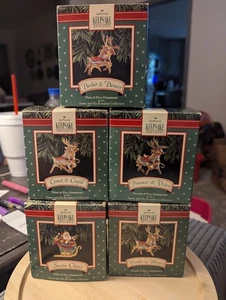 Hallmark Keepsake Santa and His Reindeer Collection Ornaments 1992 Set of 5 - Picture 1 of 6