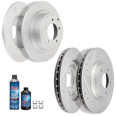 Front & Rear Brake Rotors Discs For 2009 2010 2011 -2017 Jeep Patriot Slotted - Image 1 of 4
