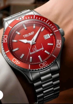 (RARE) President DONALD TRUMP Victory Watch RED SILVER Fight Fight Fight #7882 - Image 1 of 4