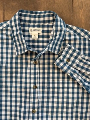Magellan Outdoors Mens Blue Check Classic Fit Long Sleeve Button-down Shirt Sz M - Image 1 of 4