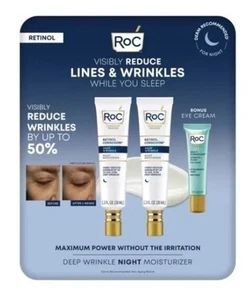 RoC Retinol Correxion crema idratante notte rughe profonde 2 pezzi x 1,3 once + crema occhi - Foto 1 di 2