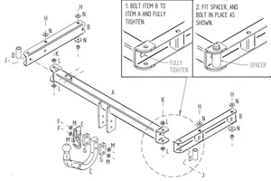 Barra de remolque de acero automotriz Towtrust Swan Neck para Audi A4 berlina 2008 a 2015 - Imagen 1 de 8