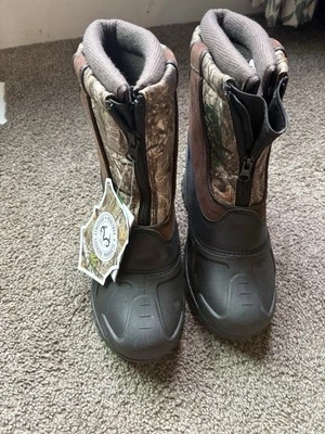 Botas Itasca Niños Negro Marrón Camuflaje Cuero Cremallera Nieve Senderismo Talla 6 NUEVAS Foto 1 de 4