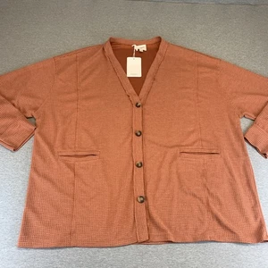 Cárdigan fino Andree By Unit para mujer talla 1X manga larga 2 bolsillos - Imagen 1 de 10