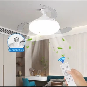 Lampada Da Soffitto Con Ventilatore A Scomparsa E27 New - Foto 1 di 6