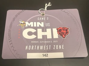 JJ MCCARTHY DEBUT PASE DE CAMPO/BOLETO CHICAGO BEARS VS MINNESOTA VIKINGS 8/09/25 H - Imagen 1 de 3