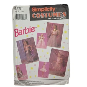 Simplicity 8581 Barbie Child Costumes Sewing Pattern 1993 Size A 3-8 Uncut - Picture 1 of 5
