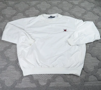 Vintage Polo Golf Ralph Lauren Pullover Mens XL White Tartan Club Crest Mesh - Image 1 of 4