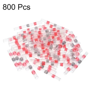 sourcing map Solder Seal Wires Heat Shrink Butt Connectors 800pcs 22-18 AWG Red  - Picture 1 of 7
