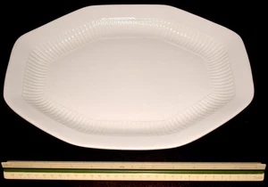 Wm Adams & Sons 13" Empress Platter White Micratex Ironstone England Ribs FreeSH - Picture 1 of 4