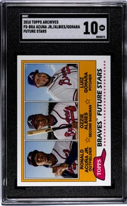 2018 TOPPS ARCHIVES '81 FUTURE STARS TRIO RONALD ACUNA JR-OZZIE ALBIES RC SGC 10 - Picture 1 of 2