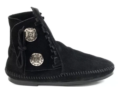 Nuevas Botas Minnetonka #449 Dos Botones Suela Dura Negras EE. UU. 6.5 Foto 1 de 4