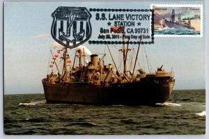 #4550 US Merchant Marine Liberty Ship FDC Maxi Card w/Pictorial Cancel - Picture 1 of 2