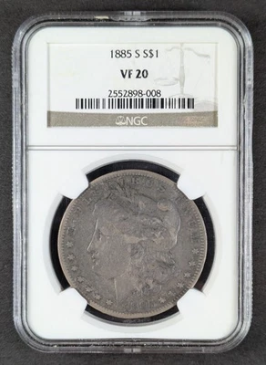 1885 S Morgan Silver Dollar NGC VF 20 - Image 1 of 3