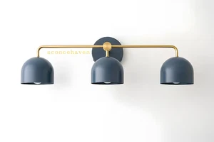 Mid-Century Modern Brass Wall Sconce I Modern Farmhouse - Vanity Light - Brass - Picture 1 of 6