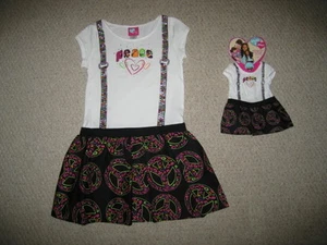 NEU "PEACE HIPSTER" Kleid & Puppe Outfit Mädchen 6X Frühling Sommer Kleidung American - Bild 1 von 1