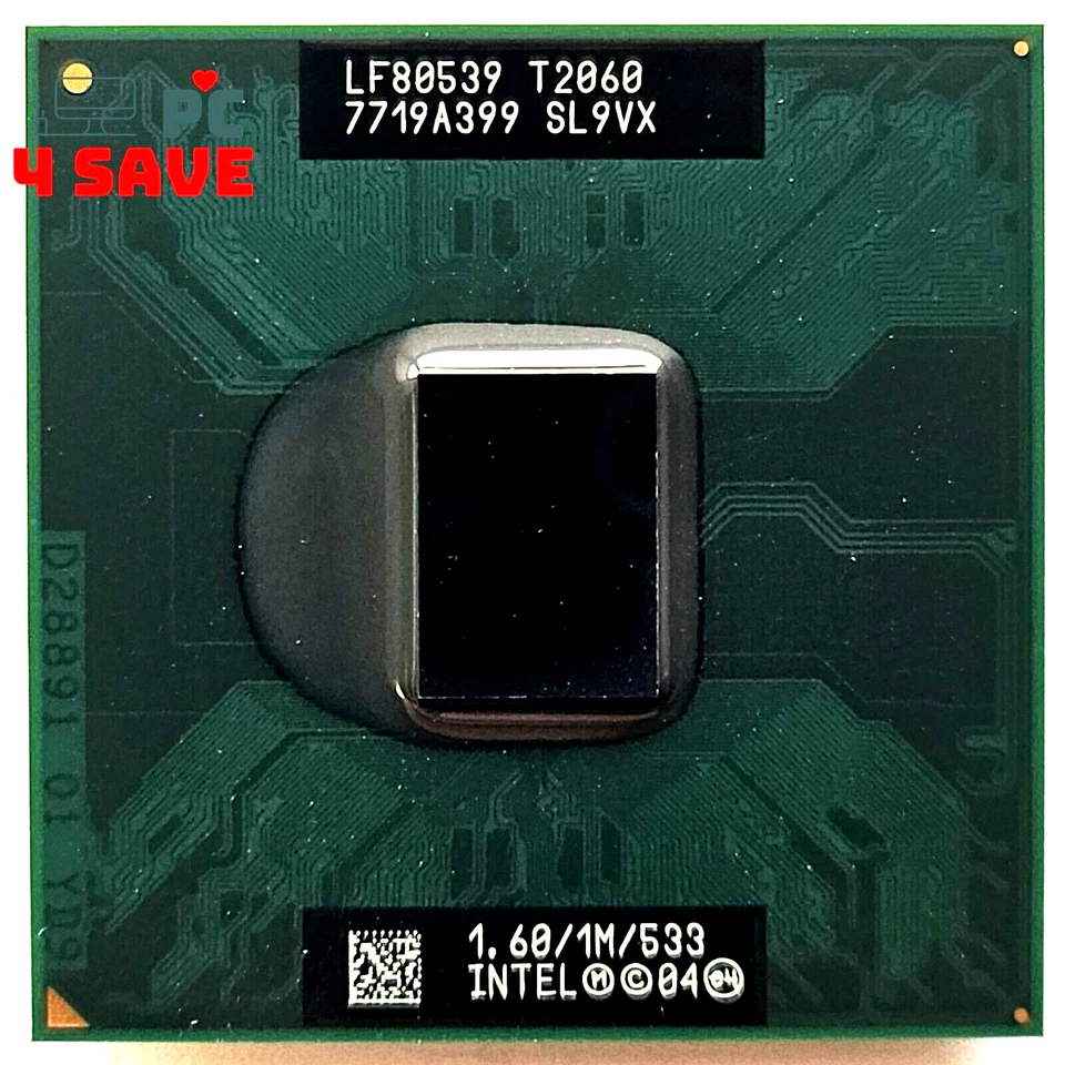 Intel Pentium Dual-Core T2060 1.60GHz Socket M Laptop Mobile CPU Processor SL9VX - Image 1 of 1