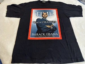 BARACK OBAMA" Time for Change" '08 Presidential Candidate Sz L Cotton T Shirt - Picture 1 of 13
