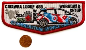 OA CATAWBA LODGE 459 BSA MECKLENBURG 2024 NOAC WORKDAY & SETUP FLAP DOMINOS RARE - Bild 1 von 4