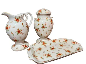 Sombrero Pin Receptor, Jarra y Bandeja Floral Vintage 1920’s Moriyama-Morimachi - Imagen 1 de 14