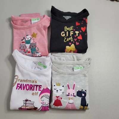 Lote De 4 Camisetas Toughskins Niñas Manga Larga Paquete Talla 2T   Foto 1 de 4