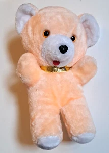 Vintage Superior Toy and Novelty 14 Inch Orange Teddy Bear Plush Carnival Prize - Picture 1 of 9