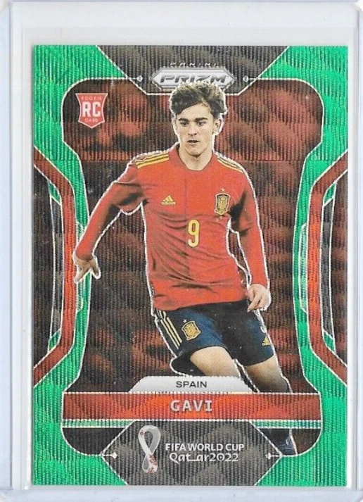 Gavi Spain 2022 Panini PRIZM FIFA World Cup Rookie Green Wave #223 - Image 1 of 1
