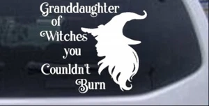 Granddaughter Witches Couldnt Burn Car Truck Window Decal White 6X7.1 - Imagen 1 de 1
