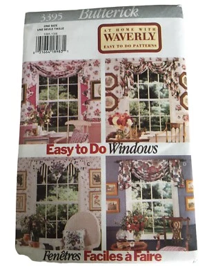 Butterick Sewing Pattern 3395 Easy Window Scarves Valance Curtains Home Decor UC - Image 1 of 4