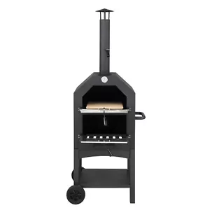 Outdoor Holzbefeuerter Pizzaofen mit Pizzastein und Schale für Hinterhof Camping Einsatz - Bild 1 von 12