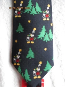 Accesorios Para Hombre Vintage Disneyana Mickey & Co. Corbata de Navidad 100% Seda Etiqueta Nueva - Imagen 1 de 4