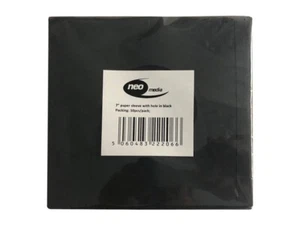 50 x 7 inch Black Paper Vinyl LP Sleeves with Hole Neo Media High Quality - Picture 1 of 2