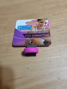 113 Total Swaga Silicone Wedding Rings Pink Size 6 - Picture 1 of 2