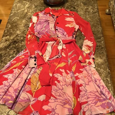 Vestido Vivienne Tam Vintage Anos 90 Floral Manga Longa Seda Tamanho Pequeno Raro - Imagem 1 de 4