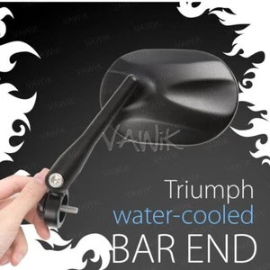 VAWiK Bar End Black Mirrors STARK E-Mark For Triumph Street Cup Street Triple RS - Picture 1 of 12